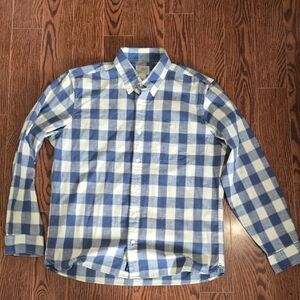 Blue and White Checkered Men's Shirt